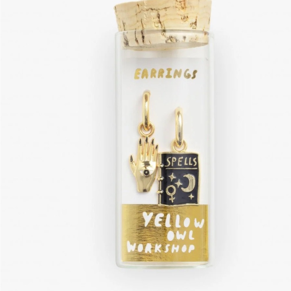 Yellow Owl Workshop Gold and Black Earrings